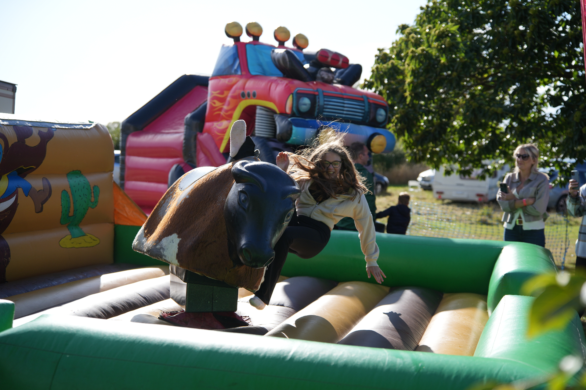 KCM Inflatables stall at Nashville Days country music festival, Leicestershire